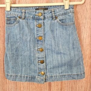 **Forever 21 Button-Front Denim Mini Skirt - Size Small**